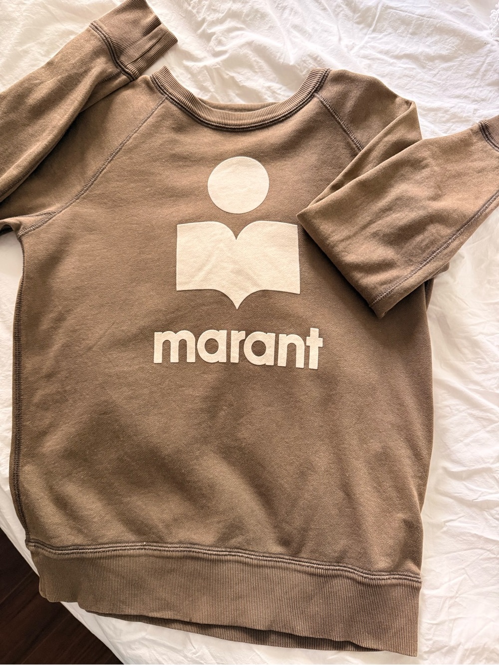 Isabel Marant army green/brown Logo Crewneck Sweatshirt size 36